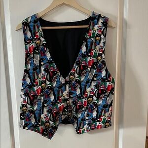 Playful Christmas Penguin Print Vest